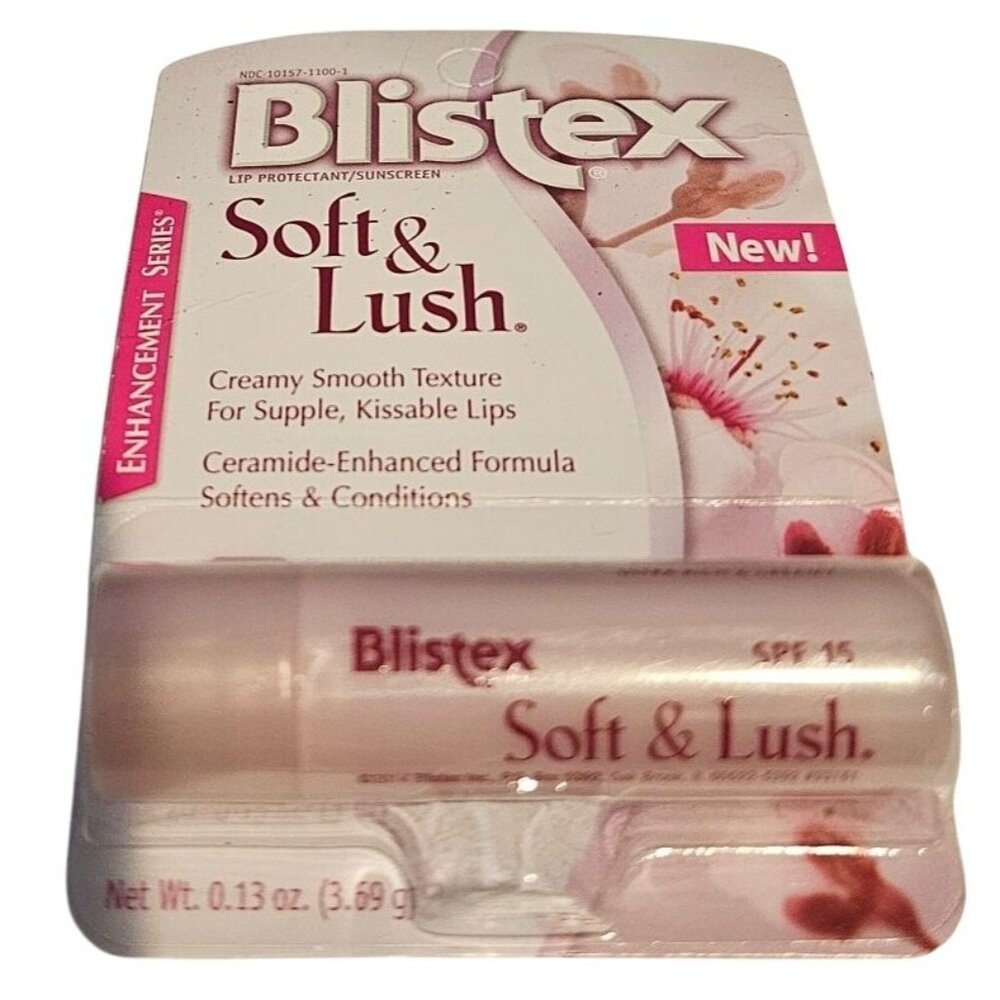 Blistex Soft Lush Lip Balm SPF 15 Smooth Texture 0.13 Oz Soft Kissable Lips NOS
